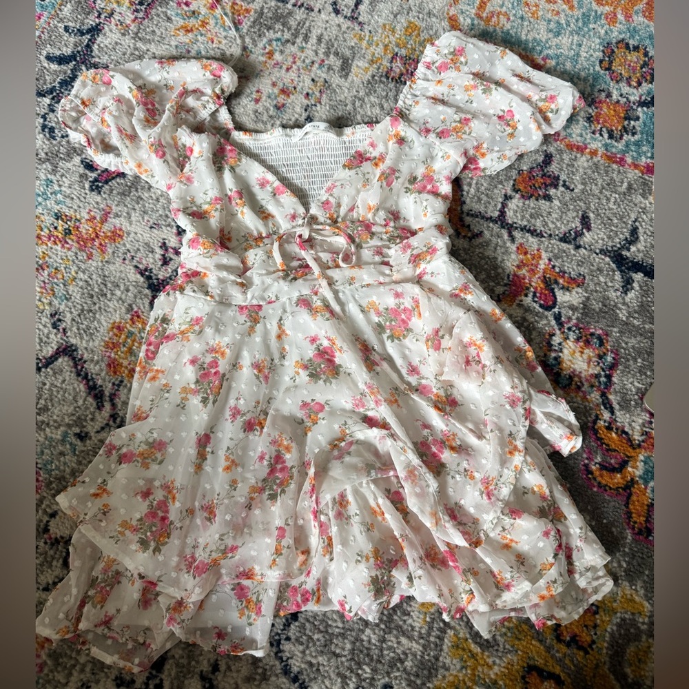Altar'd State White Puff Sleeve Sundress